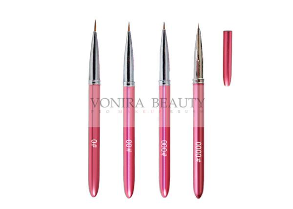 4PCS Pink Nail Art Brushes Tips Dotting Brush Kit For Drawing , Painting Pen