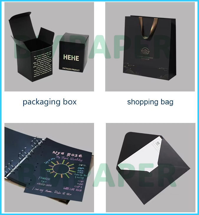 400gsm Solid Black Kraft Paper For Jewellery Box Strong Toughness 30'' x 40''
