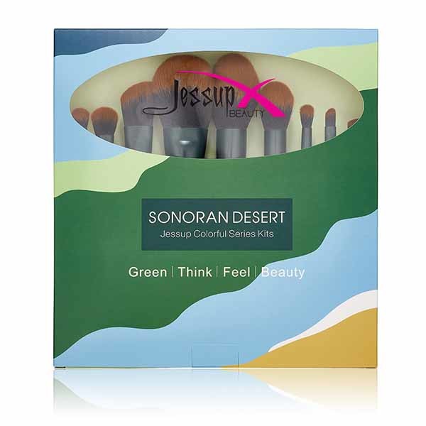Jessup 9pcs Basic Makeup Brushes Set Trekking Green Color