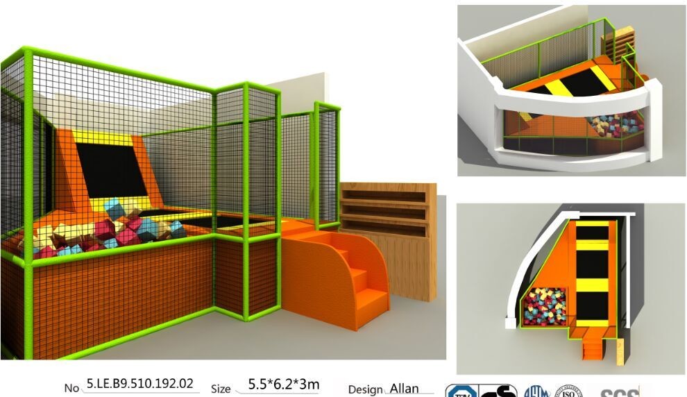 34M2 Chnia Indoor Trampoline Park with Good Quality and Lowest Price TUV Kids Sky Zone