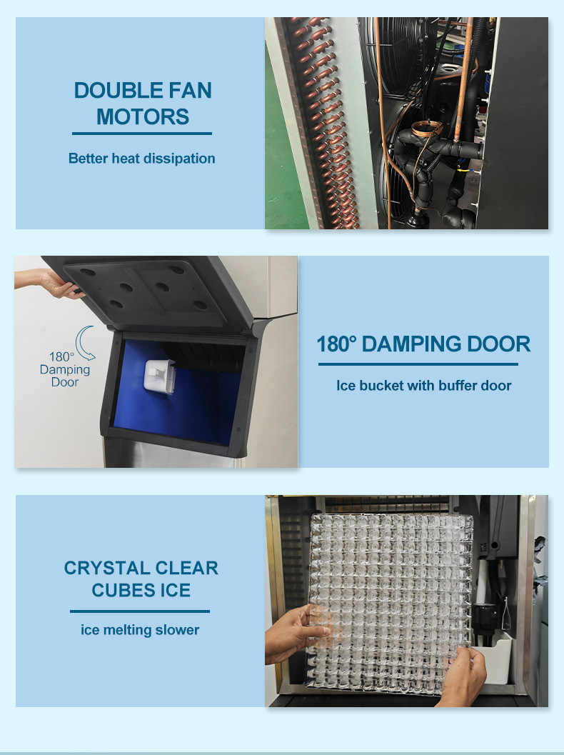 500Kg Cube Maker Industrial Ice Cube Making Machine For Fish Fresh Keeping