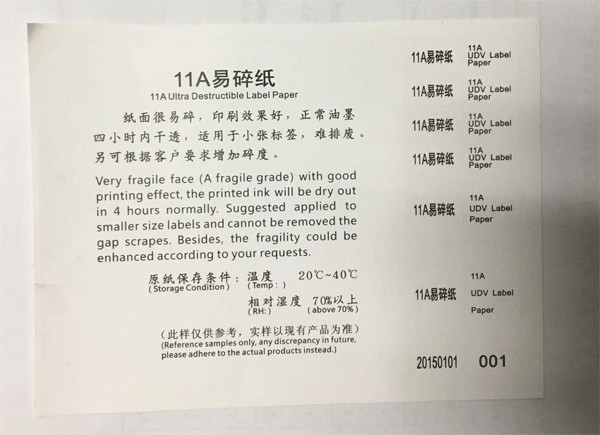 High Brittle White Security Labels Stickers Strong Adhesive Difficult Remove For Screw