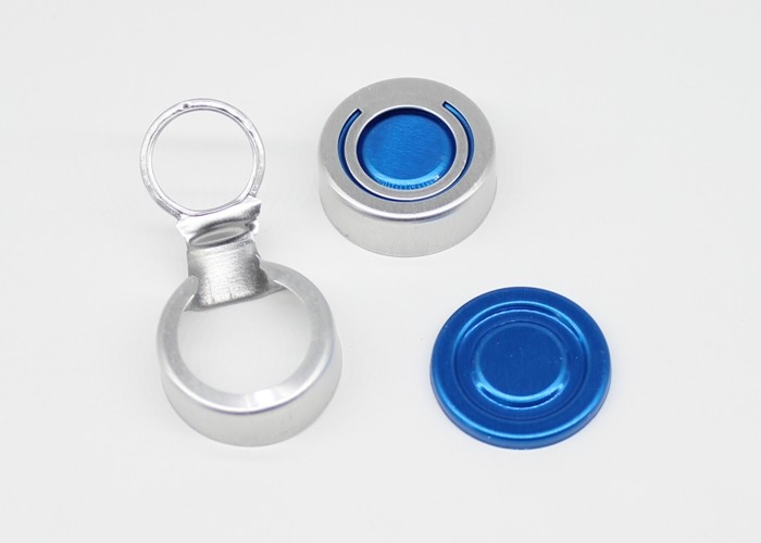 20mm Color Customized Two Pieces Crimp Aluminum Cover Cap With Ring-Pull