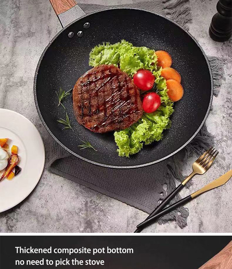 Factory Wholesale Cooking Cookware Black 32cm Multiple Styles Non Stick Iron Frying Pan Skillet