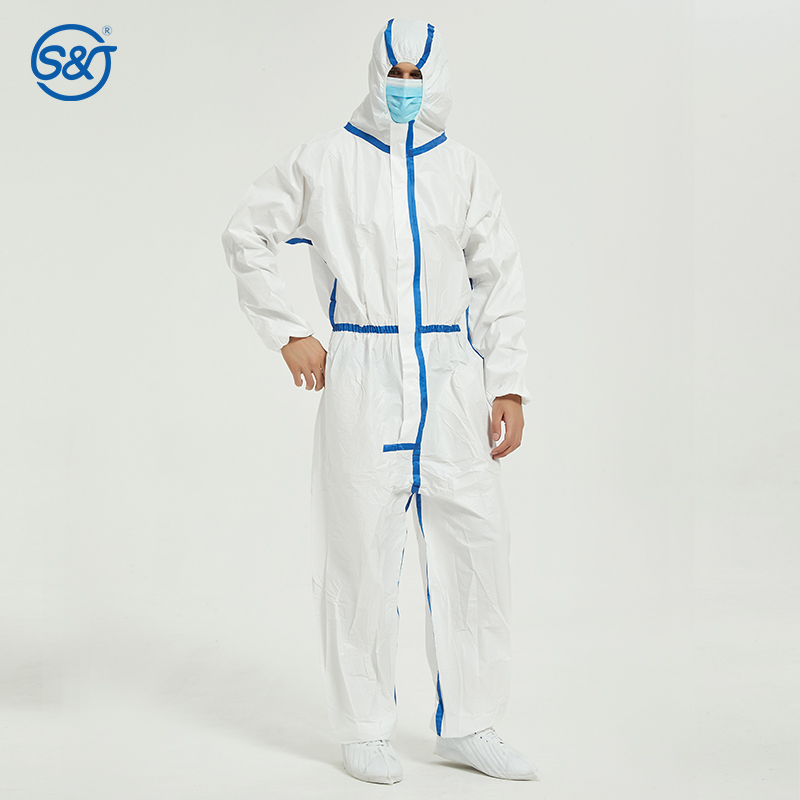 Waterproof Disposable impervious coverall Non woven workwear overol PPE Set Suit with Taped Seam