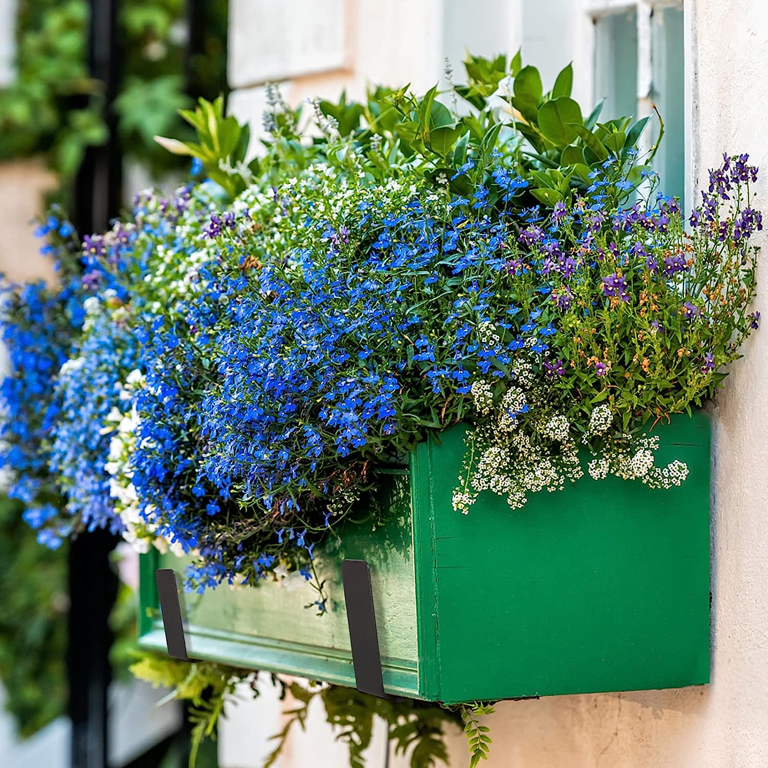 Versatile Wall Mounted Planter Box Bracket for Patio Rail Planters and Bird Feeders