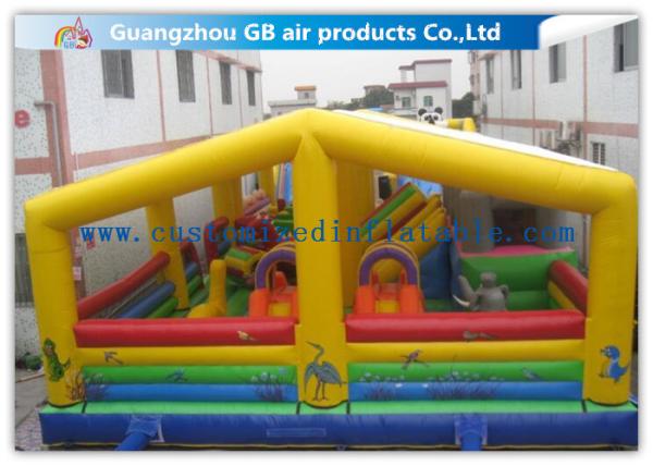 Dinosaur Inflatable Theme Park , Inflatable Jurassic Park Blow Up For Kids Play