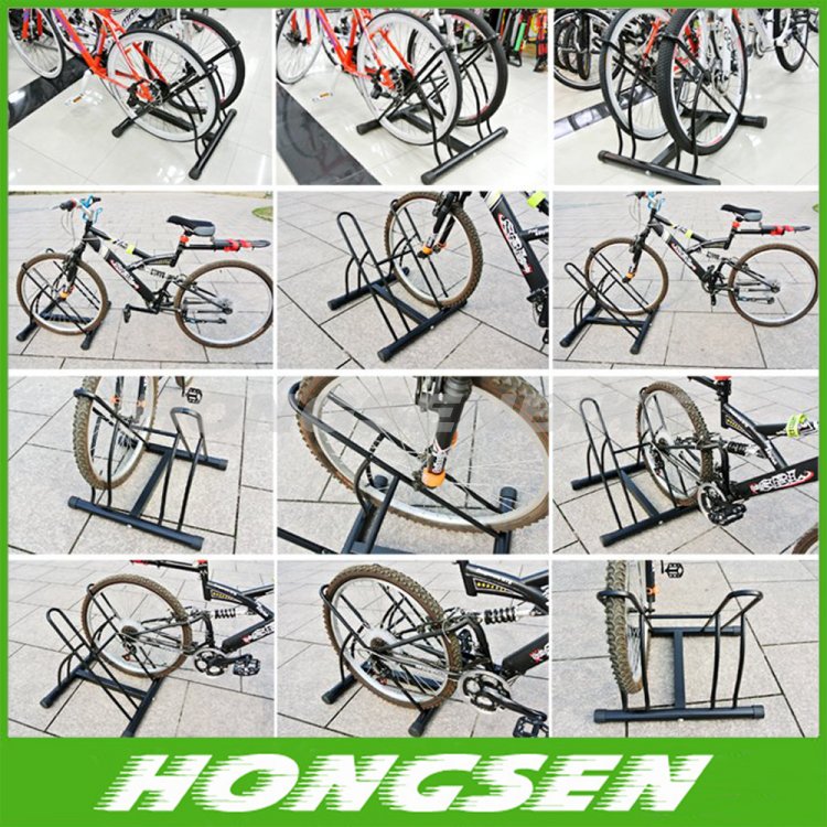 Two position steel bicycle wheel racks stand for parking
