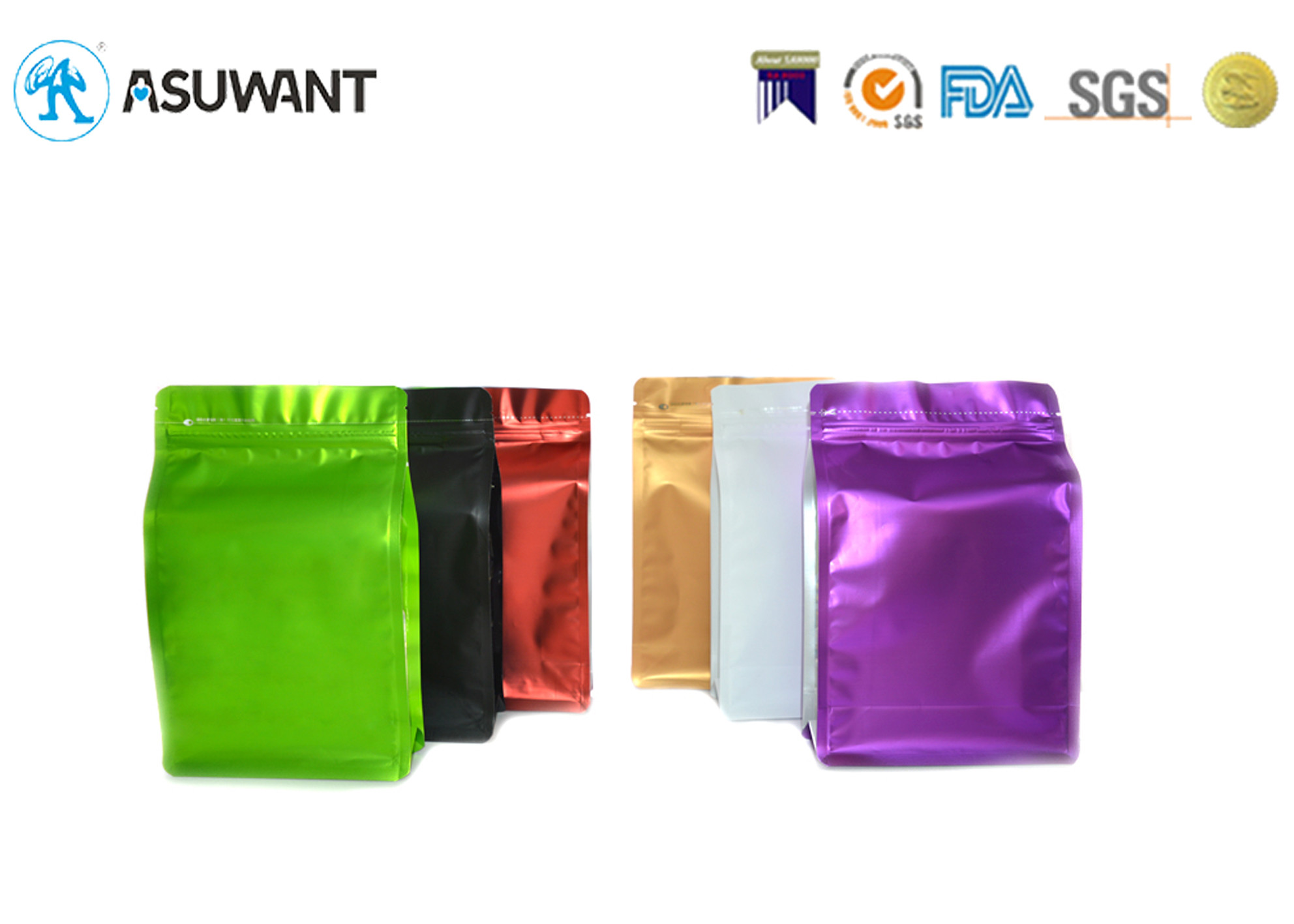 130 Mic Mylar Food Bags MOPP VMPET PE Aluminum Foil Bottom Bags