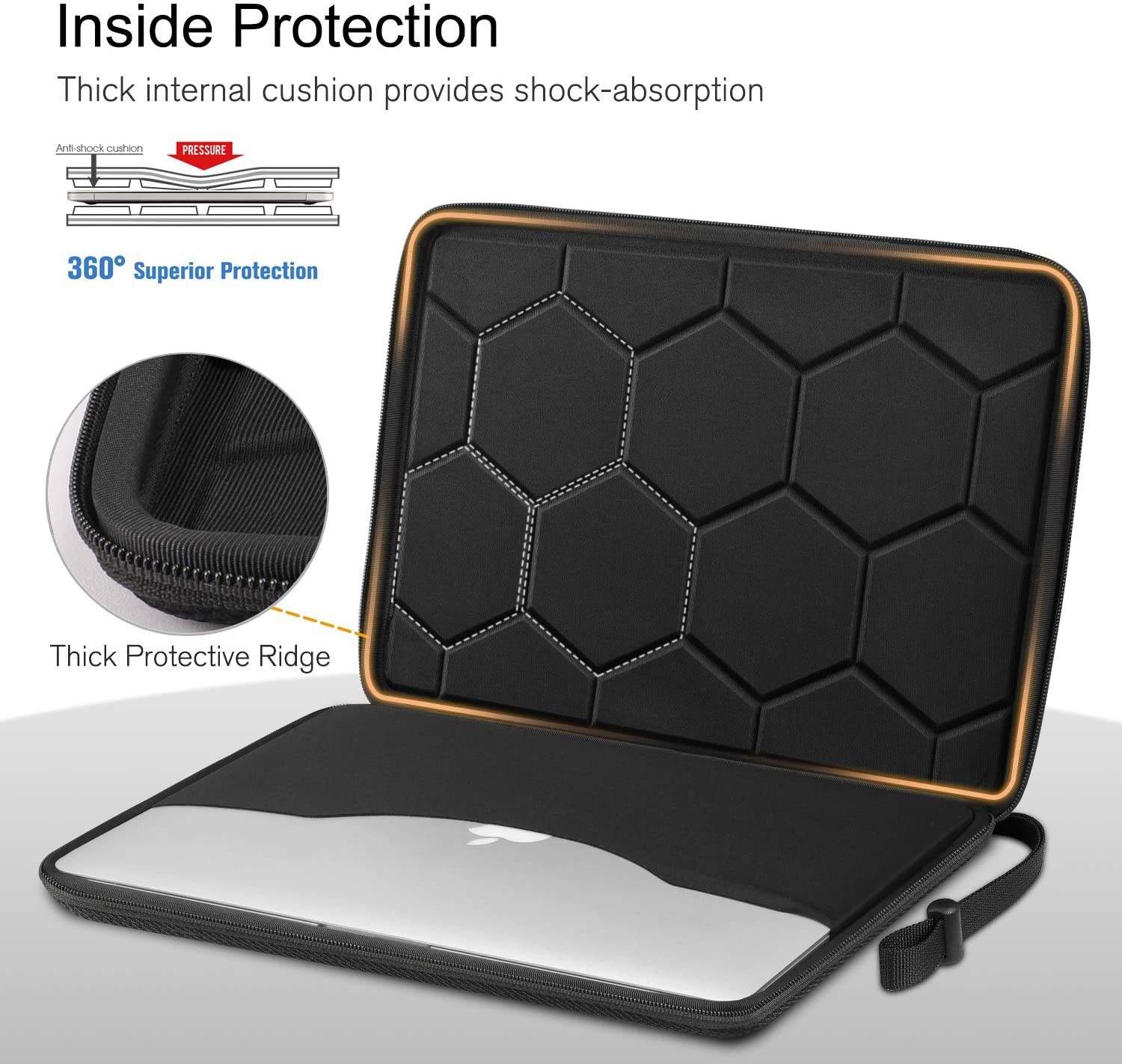 Water Resistant 13" EVA Laptop Protective Case 1680d Polyester Surface