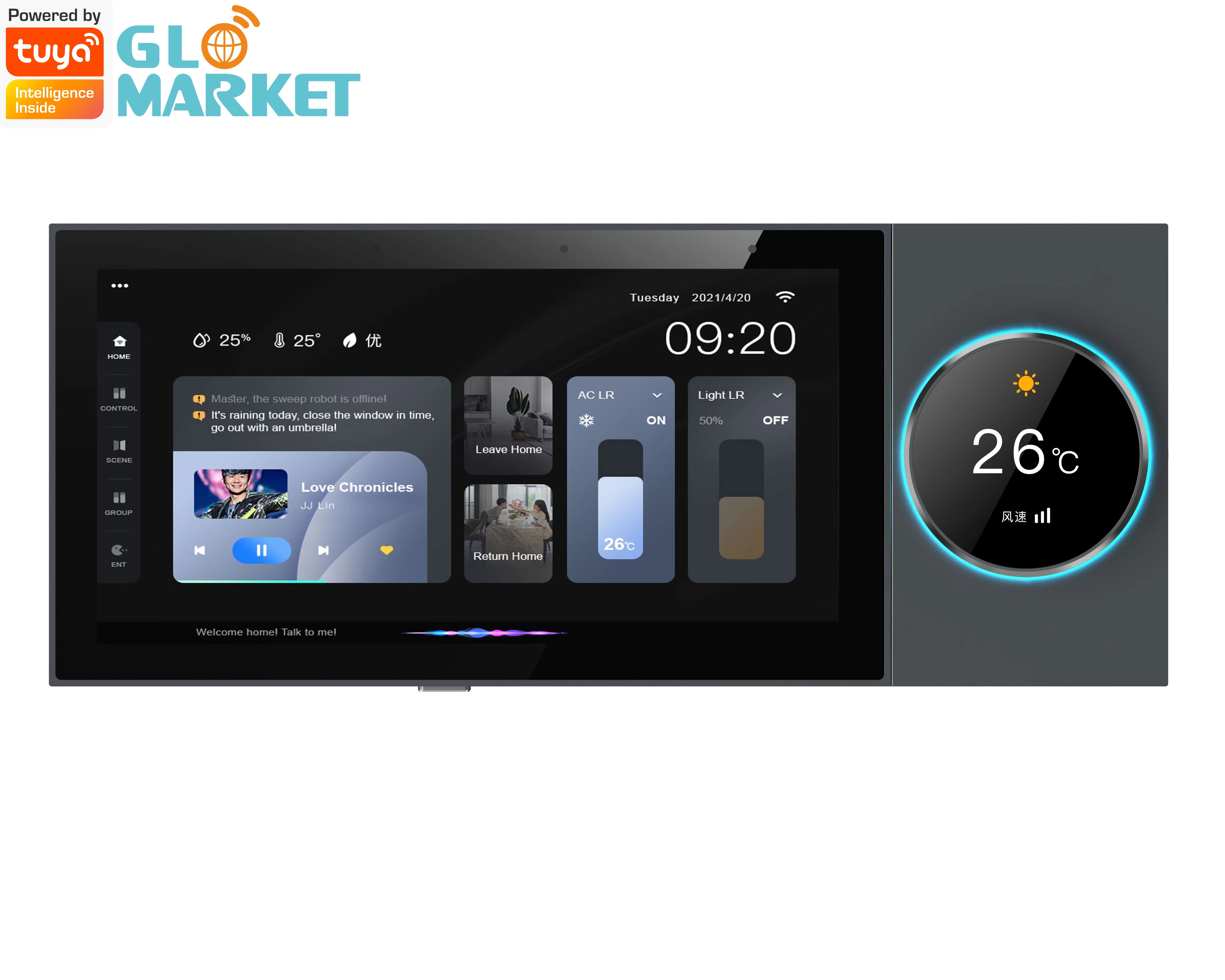  Glomarket Smart Home Control Center 6 Inch Touch Screen Tuya Zigbee Gateway Manufactures