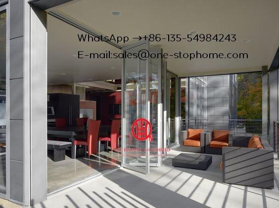 Matt black color grille french design aluminum glass bifold door for balcony