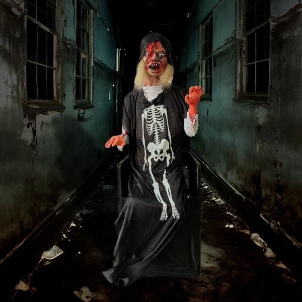 Haunted Pneumatic House Halloween Zombie Props , Ghost Animatronic Electric