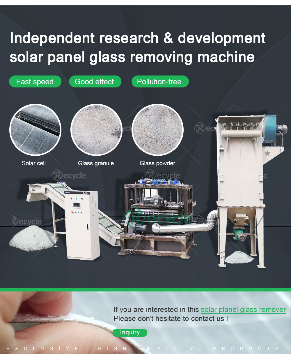 70-90PCS/Hour Automatic Aluminum Frame Removing Machine For Glass Recycling Line