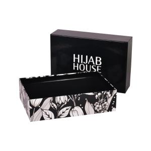 Black Glossy Lamination Paper Packing Boxes With Lid And Bottom