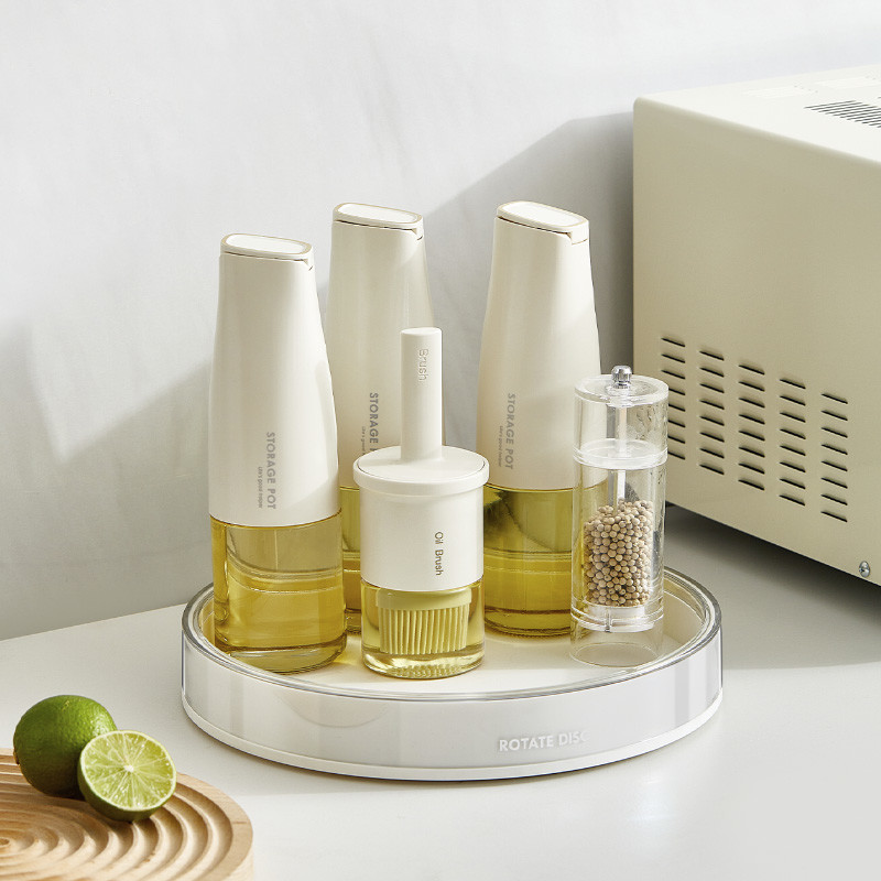 Two Size Large Capacity Multifunctional Rotating Storage Tray For Pantry Bathroom