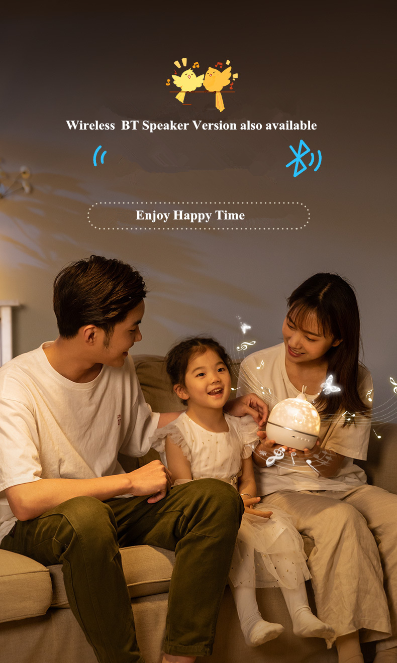 Bunny Star Night Light Projector Night Light Star Projector For Kids Baby Room Romantic Bunny Projection LED Night Lamp