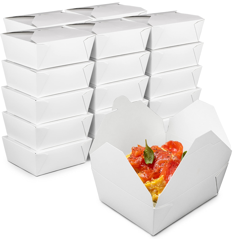 Disposable Salad Packaging Food Containers Kraft Paper Box for Fast Foods and Takeaway