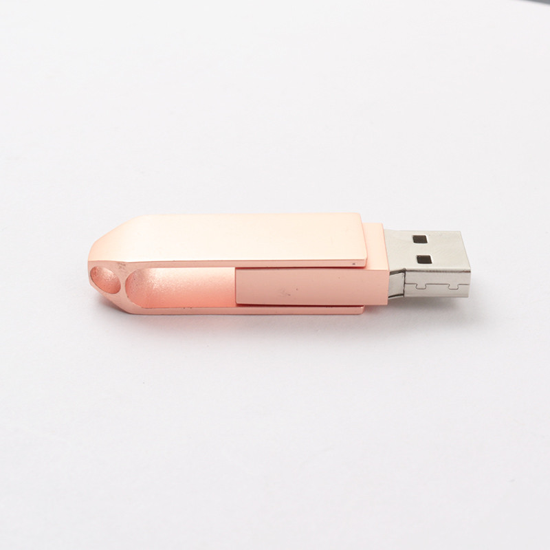 Rose Gold Metal Color 360 Degree Twist USB Drive Uploading Data Free