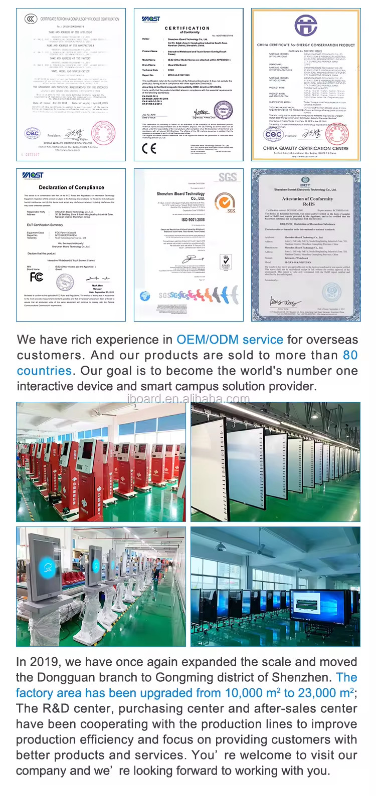 Android/window LCD Anti-Glare Interactive Smart board Multi Touch Screen Interactive Whiteboard for school meeting