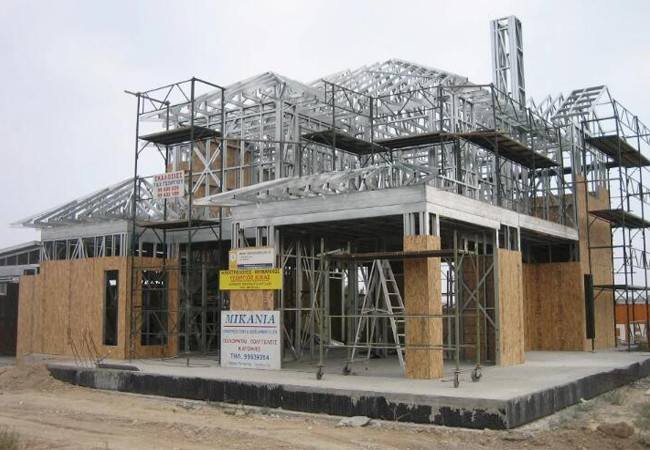 87SQM Pre Fab Steel Homes , Modular Steel Kit Homes Laminated Flooring