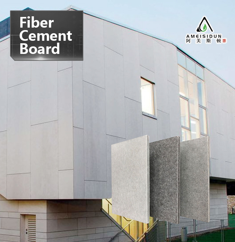 Green Material Wood Grained Fiber Cement Siding Board for Contemporary Villa Exterior