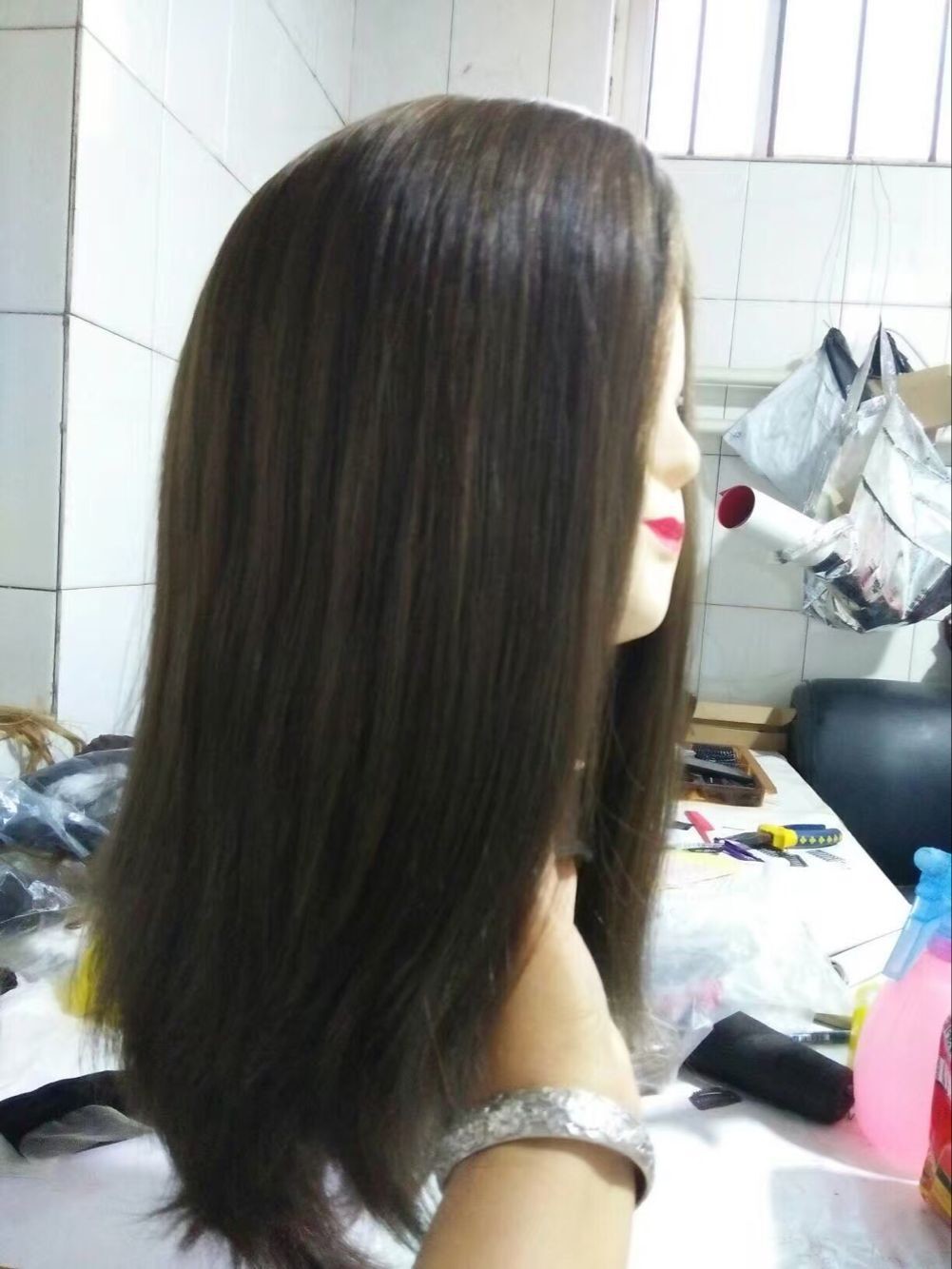 Qingdao Supplier 100% European 100% Cuticle Virgin Hair Kosher Wigs Silky Straight