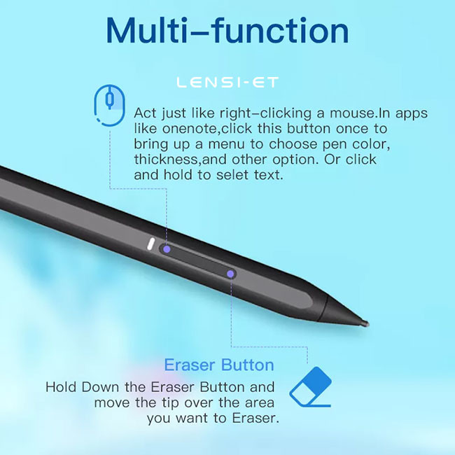 Capacitive Aluminum Stylus Pen Smoothly Drawing Tablet Pen Replacement