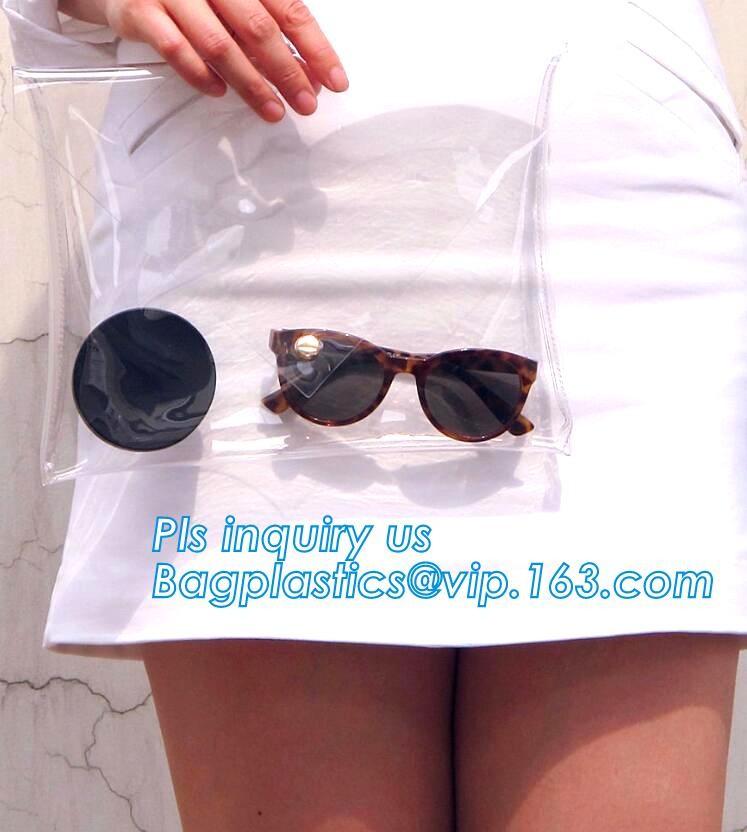 Transparent Clear Vinyl PVC Clutch Bag Made In China, PVC Jelly Clear Clutch Purse Lady Crossbody Flap Bags Chain Handba