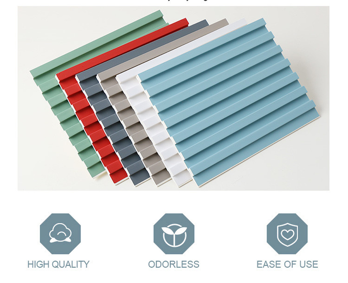 8.5mm Wood Plastic Grille WPC Fluted Wall Panel No Paint Waterproof