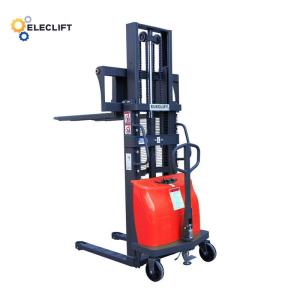  1000KG Load Capacity Semi Electric Pallet Stacker 1400mm Turning Radius Manufactures