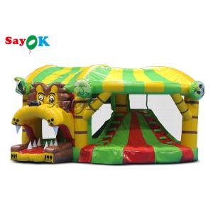  Lion Theme Tarpaulin Inflatable Bounce Slide For Backyard Public Manufactures
