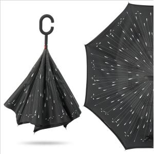 Double Layer Folding Reverse Inverted Umbrella With C Handle