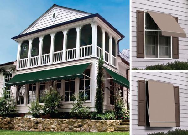 Outdoor Aluminium Retractable Window Awnings Heavy Duty Drop Arm Folding Window