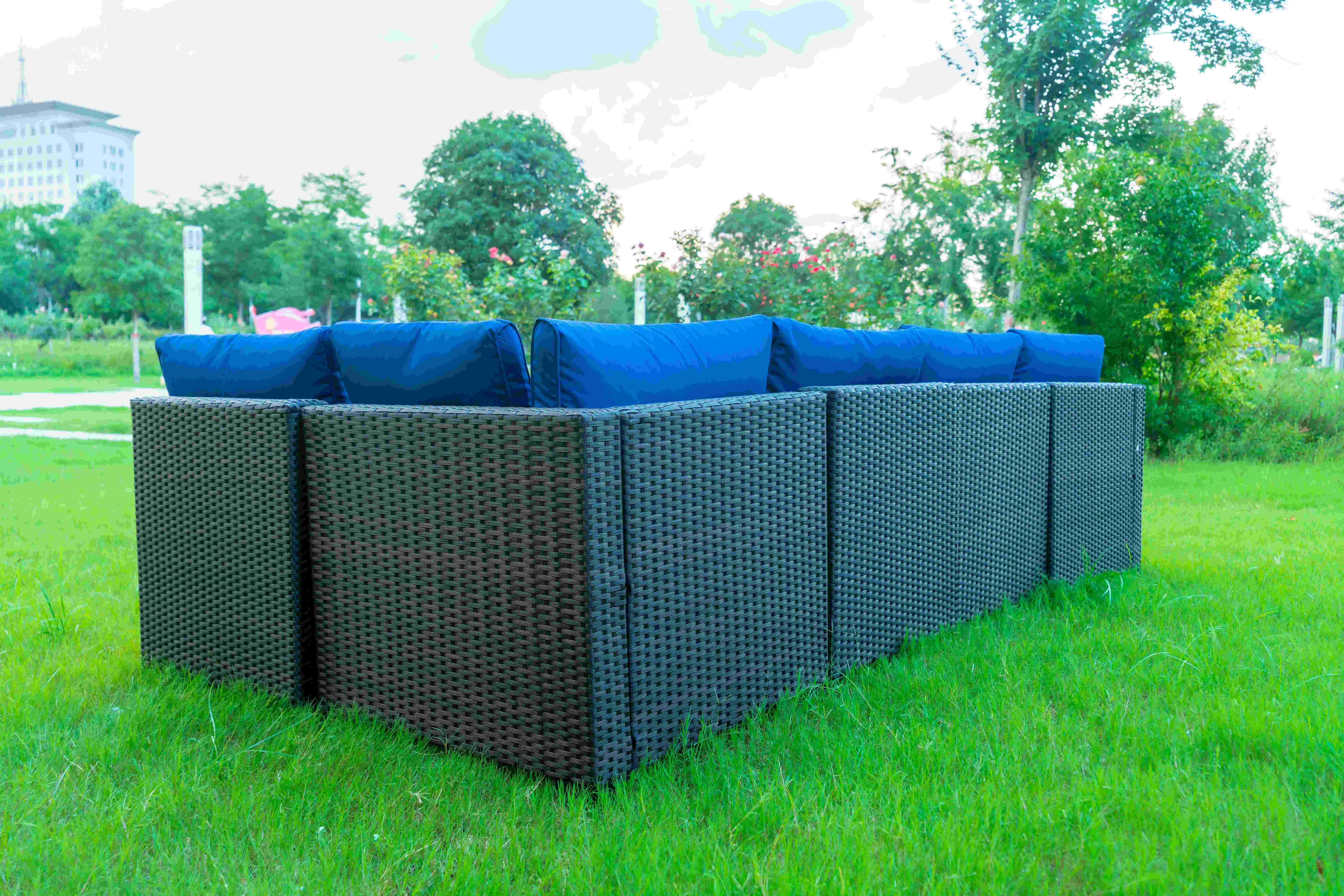 Garden Sofa Set Outdoor Furniture Steel Modern Sofa Dining Residential Multifunctional Plastic Rattan Patio Luxury