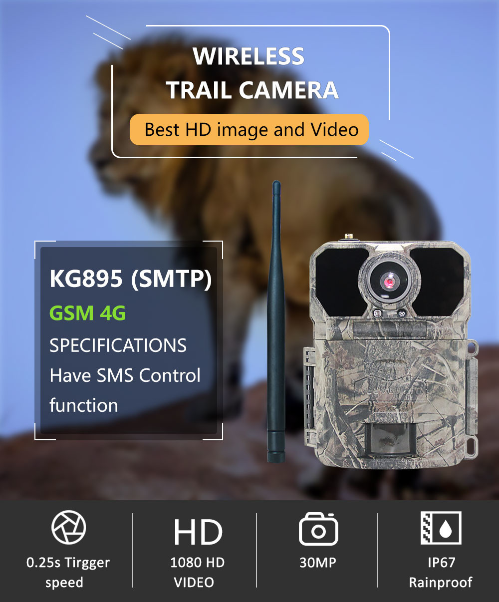 Infrared Digital 4G Trail Camera For Animal Monitoring IP67 Waterproof