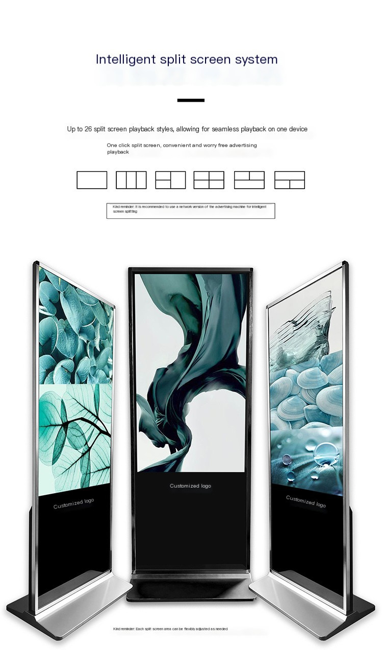 IPS HD LCD Floor Standing Touch Screen Kiosk Supermarket High Brightness