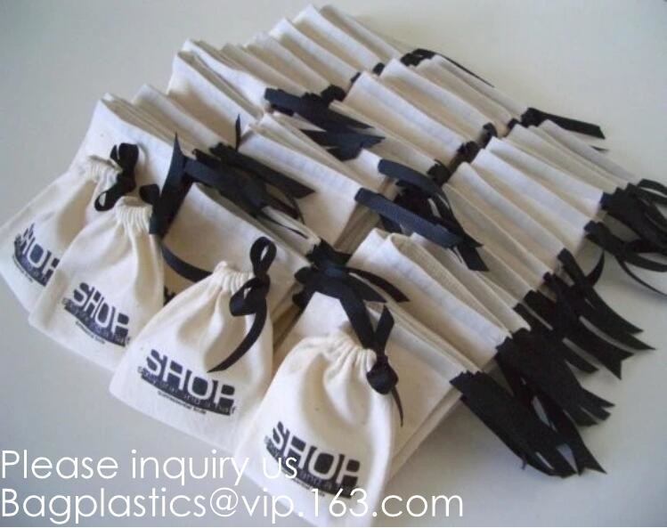 100% Cotton Canvas Favor Bag Pouch with Drawstring,Cotton Breathable Dust-Proof Drawstring Storage Pouch Multi-Functiona