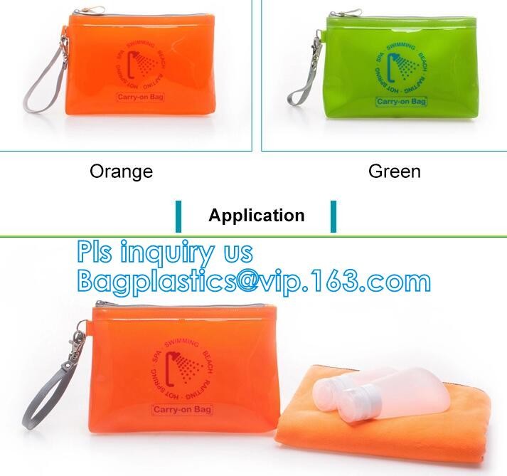 grip slider bags, Stand Up Cosmetic Pouch with Slider Zipper Closure, PVC HEAT SEALED BAG WITH SLIDER ZIPPER