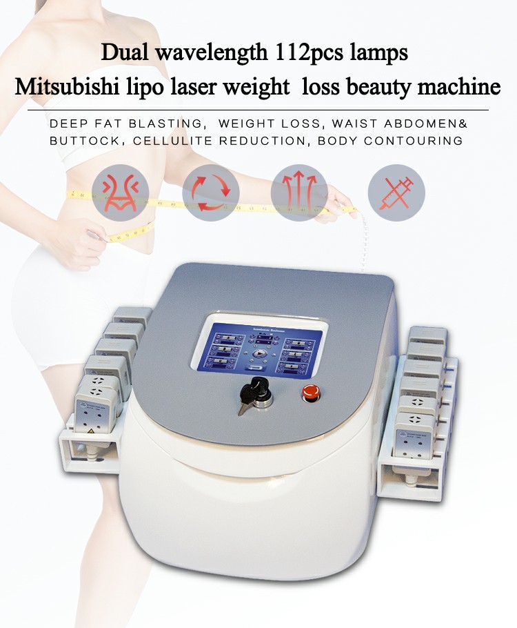 Skin Tightening Lipo Laser Slimming Machine For Beauty 12Pcs Pads 650nm 980nm