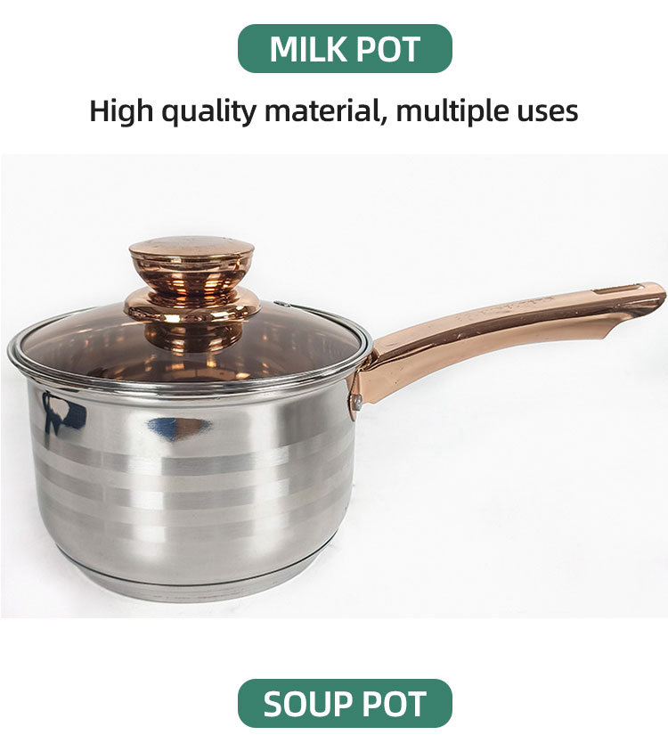 Home Cooking 12pcs Cookware Set Golden Handle Kitchen Pots Stainless Steel Cookware Pan Set Cooking Pot Set
