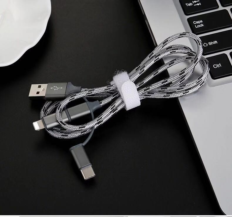 3 IN 1 SYNC AND CHARGE CABLE, LIGHTNING MICRO TYPE-C FOR ALL SMART PHONES CHARGING AND DATA TRANSFER
