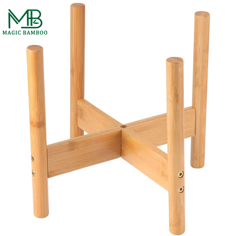 Extendable Bamboo Plant Rack Pot Holder Multifunctional Gardening Display