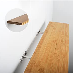 Hardware Included Black Solid Steel Floating Shelf Bracket for Blind Shelf Supports