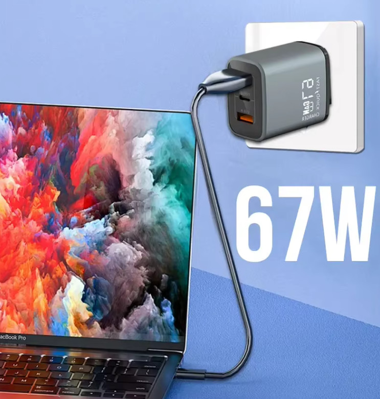 UK Plug 45W GaN USBA with USB C dual ports Charger Super Fast Charging Charger PD Adapter