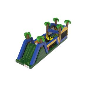 Tropical Inflatable Playground: A Fun Obstacle Track Jungle Palm Tree - Themed