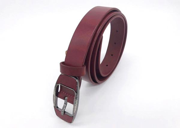 1-1/8“ Width Ladies Leather Waist Belt For Dresses And Buckle With Leather Inlaid