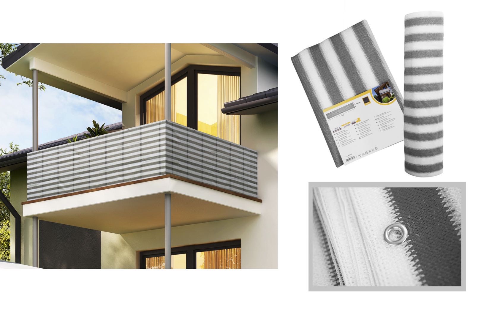 Balcony Hdpe Shade Net 0.9x5m UV Sail Finishing
