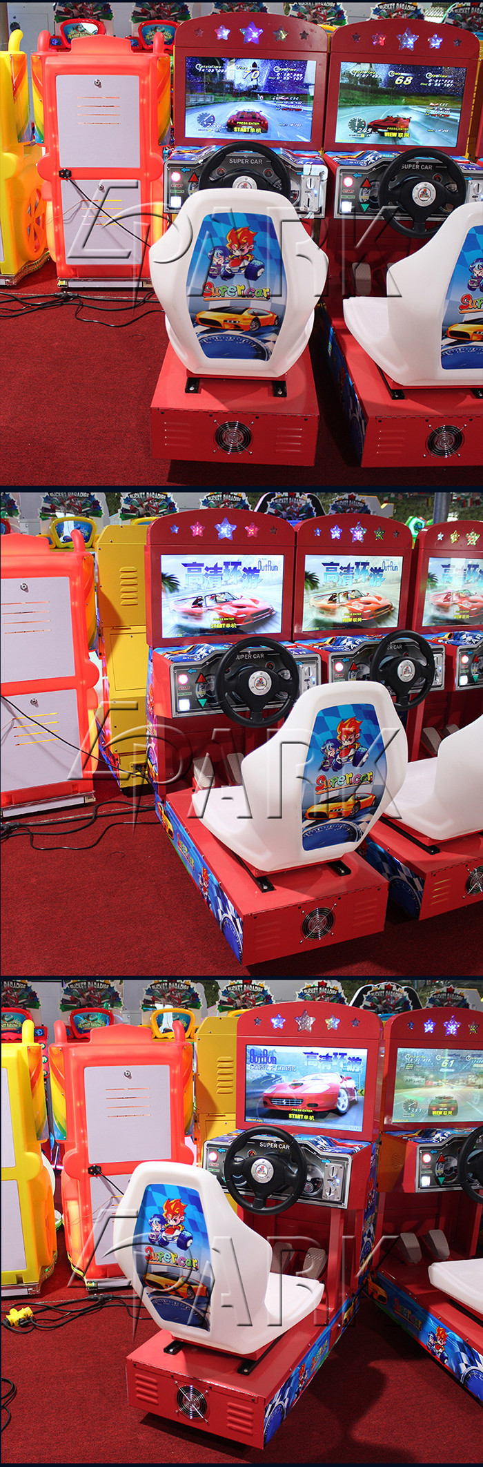 Kids Car Racing Game Simulator Machines Coin Operated Stereo System for fec,shopping center