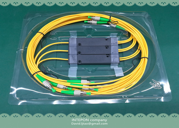 Fiber coupler, 1310nm &1550nm, module, 90x20x10mm ABS module, 3.0mm loose tube, FC/APC connector.